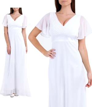 Шифоновое белое платье в пол с закрытыми плечами "Надежда"