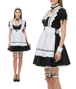Костюм официантки / горничной черно-белый с фартуком
